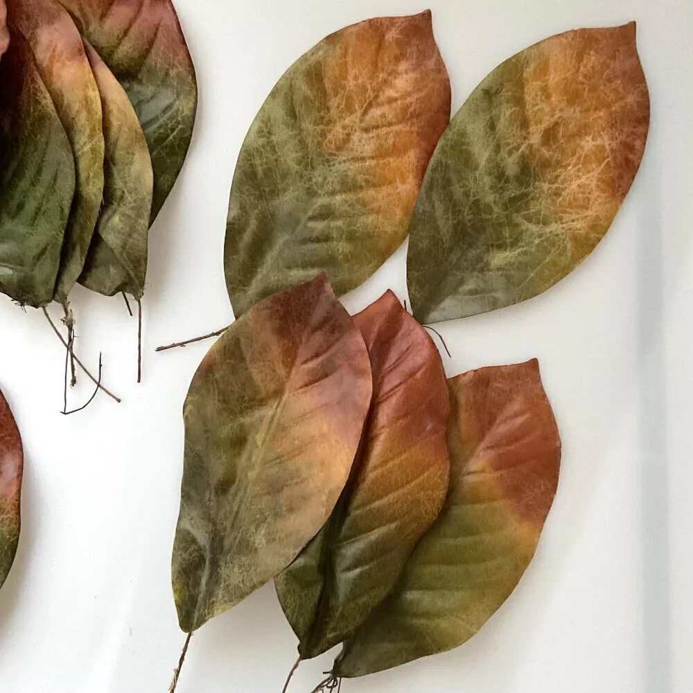 MAGNOLIA BIG LEAVES  DIY BUNDLE CRAFTS HOME DECOR 30 LEAVES 4 BRANCHES